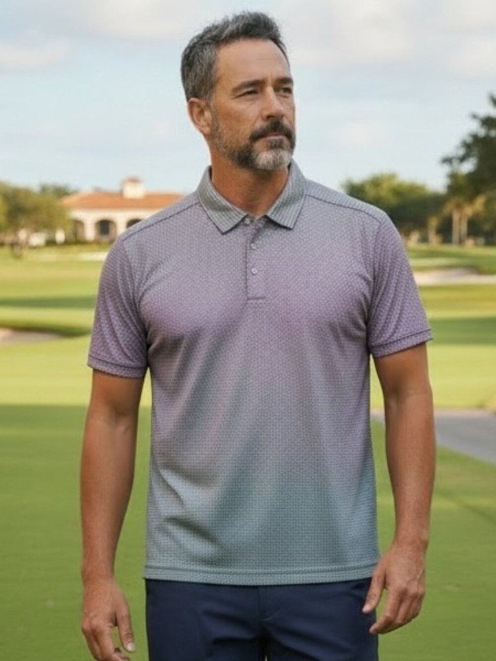 Raffi Mens Shade Polo Collar Shirt XL Purple Golf